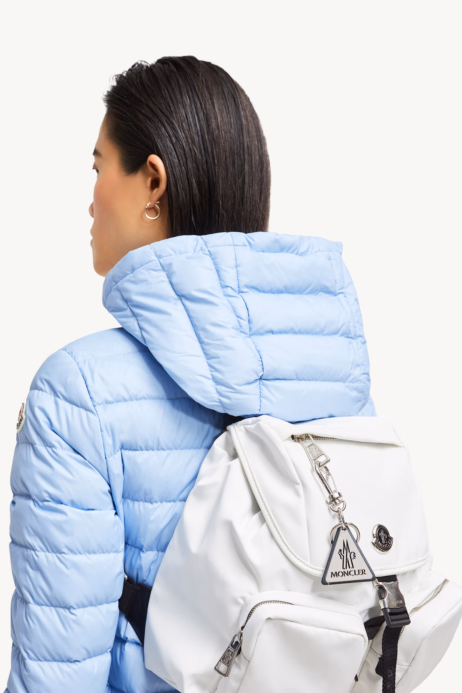 Porte-clés à logo en cuir Mixte Argenté Moncler 5